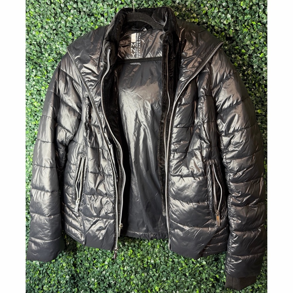 Marc New York Glossy Black Puffer Jacket